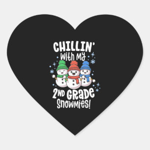 Chillin Met Mijn Sneeuwmies Shirt 2e klas Leraar Hart Sticker