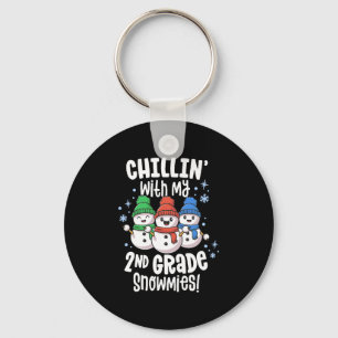 Chillin Met Mijn Sneeuwmies Shirt 2e klas Leraar Sleutelhanger
