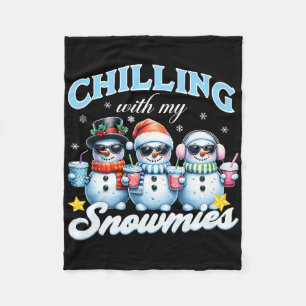 Chillin Met Mijn Sneeuwpoppen Grappige Sneeuwman K Fleece Deken