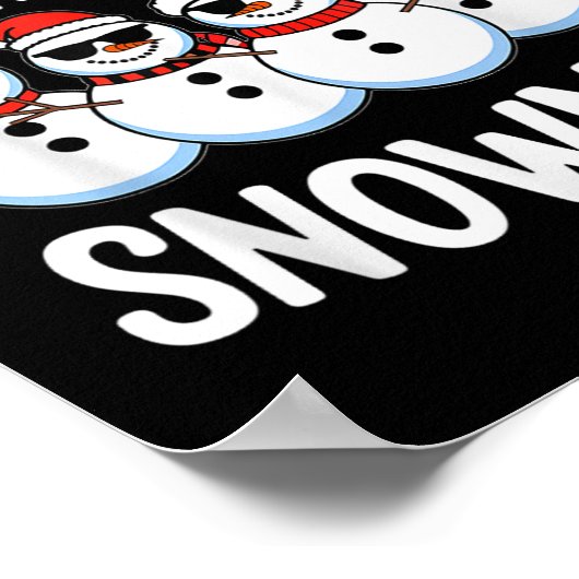 Chillin Met Mijn Sneeuwpoppen Grappige Sneeuwman K Poster (Hoek)
