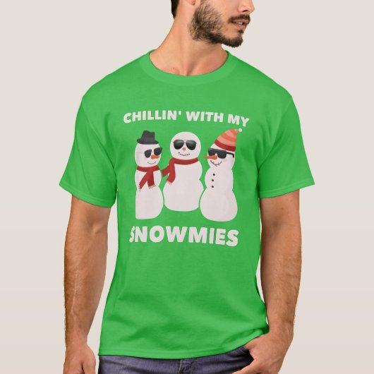 Chillin met mijn sneeuwpoppen jongen t-shirt (Voorkant)
