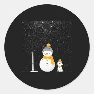 Chillin met mijn sneeuwpoppen Kerst Frosty Snowman Ronde Sticker