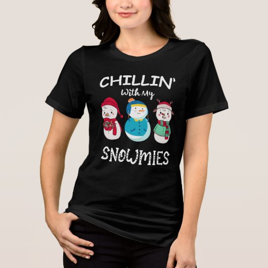 Chillin’ met mijn sneeuwpoppen Tri-Blend shirt (Voorkant)