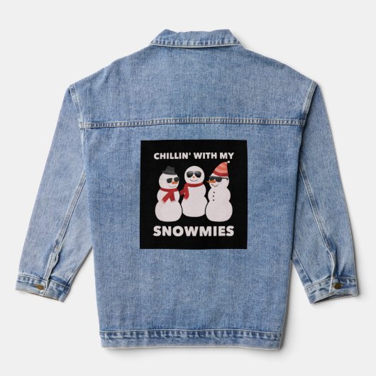 Chillin met mijn snowmies denim jacket (Achterkant)