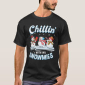 Chillin met mijn Snowmies Fun Santa Snowman Squad T-shirt (Voorkant)