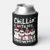Chillin met mijn Snowmies Funny Snowman Kerstmis Blikjeskoeler (Blikje Voorkant)