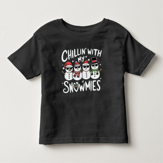 Chillin met mijn Snowmies Funny Snowman Kerstmis Kinder Shirts (Voorkant)