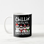 Chillin met mijn Snowmies Funny Snowman Kerstmis Koffiemok (Links)