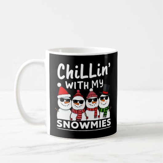 Chillin met mijn Snowmies Funny Snowman Kerstmis Koffiemok (Links)