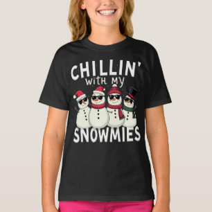 Chillin met mijn Snowmies Funny Snowman Kerstmis T-shirt