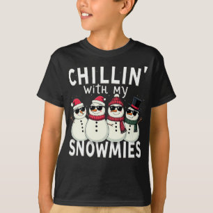 Chillin met mijn Snowmies Funny Snowman Kerstmis T-shirt
