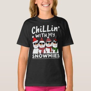 Chillin met mijn Snowmies Funny Snowman Kerstmis T-shirt