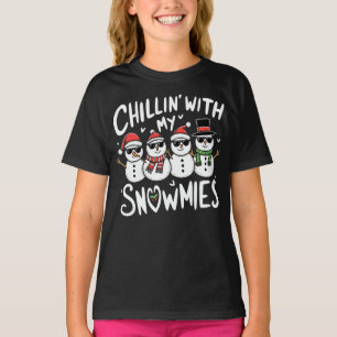 Chillin met mijn Snowmies Funny Snowman Kerstmis T-shirt