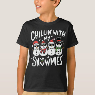 Chillin met mijn Snowmies Funny Snowman Kerstmis T-shirt