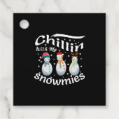 Chillin met mijn snowmies, Kerstmis crew Bedankjes Labels (Voorkant)