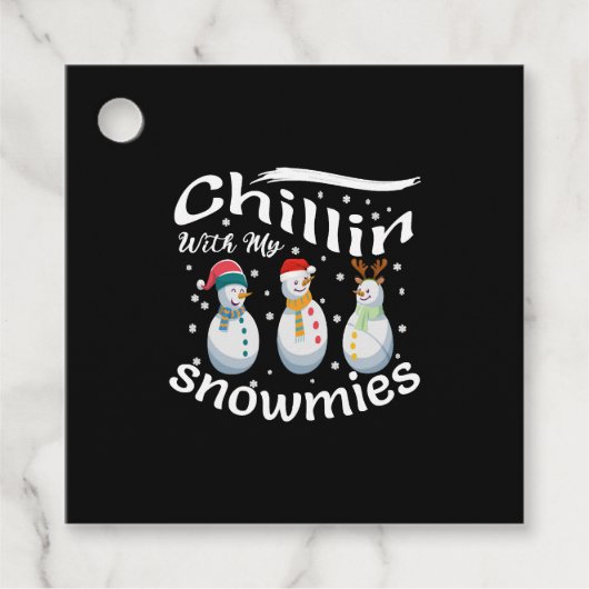 Chillin met mijn snowmies, Kerstmis crew Bedankjes Labels (Voorkant)