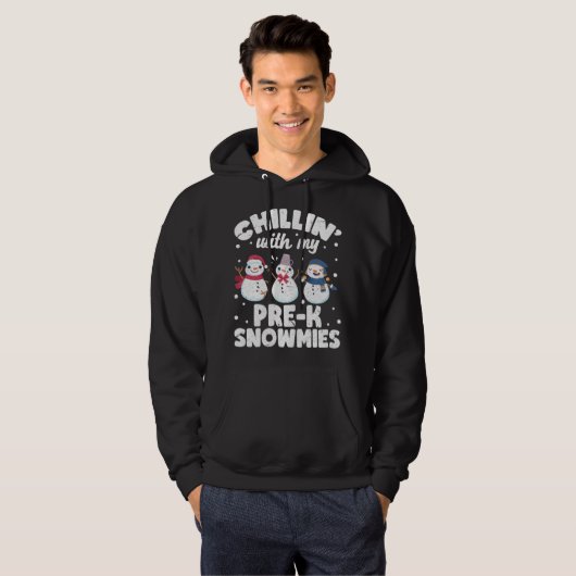 Chillin met mijn Snowmies kletst Snowman Ugly Chri Hoodie (Voorkant volledig)