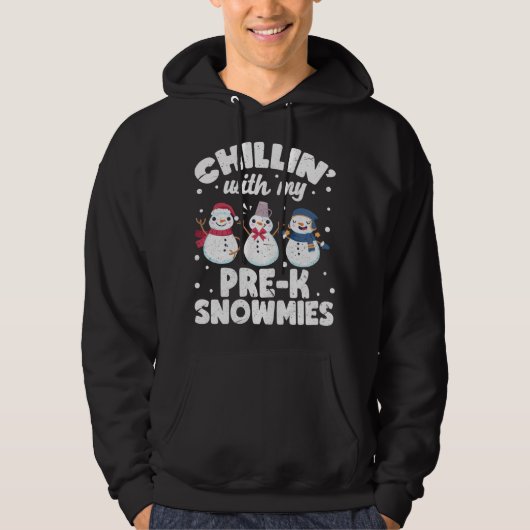 Chillin met mijn Snowmies kletst Snowman Ugly Chri Hoodie (Voorkant)
