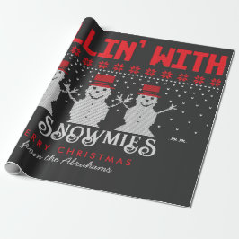 Chillin met mijn Snowmies lelijke kerstkeuken Cadeaupapier