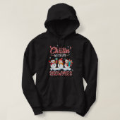 Chillin met mijn Snowmies Santa Snowman Scarf Ligh Hoodie (Design voorkant)