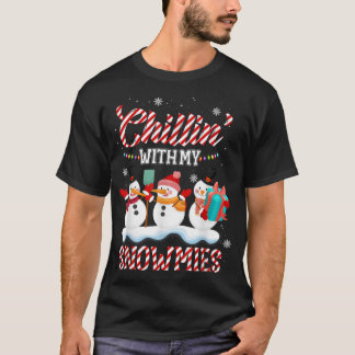 Chillin met mijn Snowmies Santa Snowman Scarf Ligh T-shirt