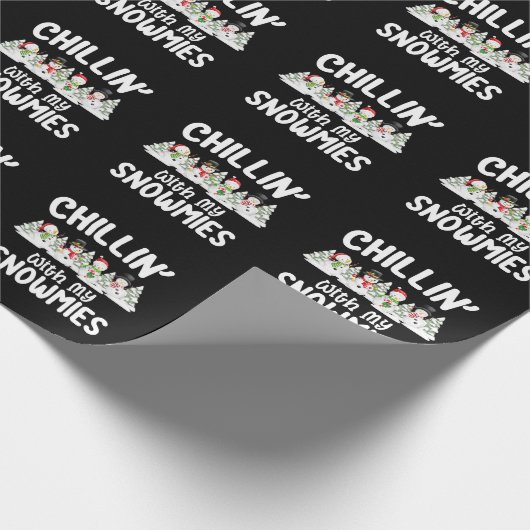 Chillin met mijn Snowmies Snowman Kerstmis Cadeaupapier (Hoek)
