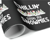 Chillin met mijn Snowmies Snowman Kerstmis Cadeaupapier (Rol Hoek)
