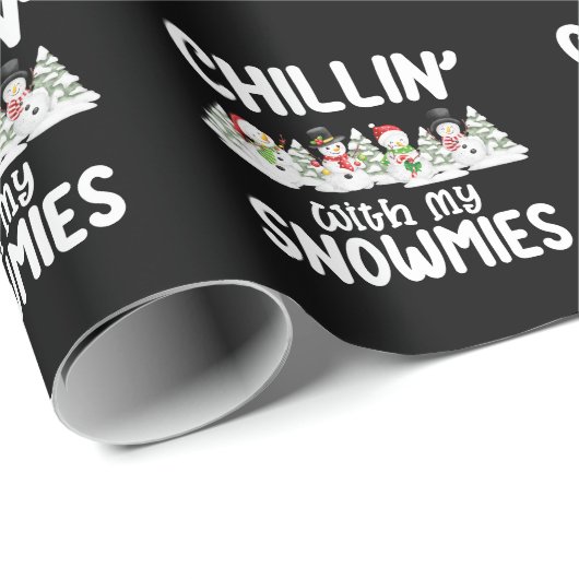 Chillin met mijn Snowmies Snowman Kerstmis Cadeaupapier (Rol Hoek)