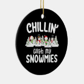 Chillin met mijn Snowmies Snowman Kerstmis Keramisch Ornament (Rechts)