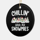 Chillin met mijn Snowmies Snowman Kerstmis Keramisch Ornament (Links)