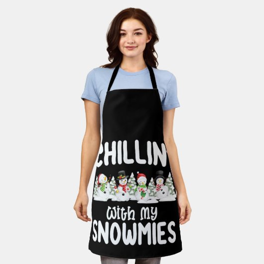 Chillin met mijn Snowmies Snowman Kerstmis Schort (Gedragen)
