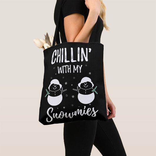 Chillin met mijn snowmies tote bag