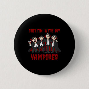Chillin Met Mijn Vampieren Halloween Jongens Meisj Ronde Button 5,7 Cm