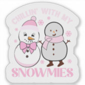 Chillin’ met mijn winterse sneeuwpoppen sticker (Voorkant)