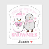 Chillin’ met mijn winterse sneeuwpoppen sticker (Vel)