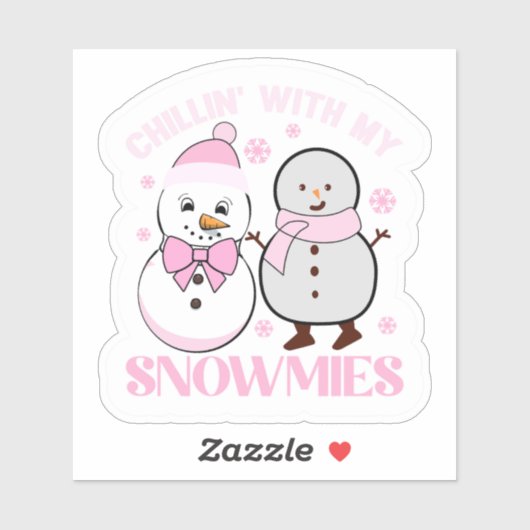 Chillin’ met mijn winterse sneeuwpoppen sticker (Vel)