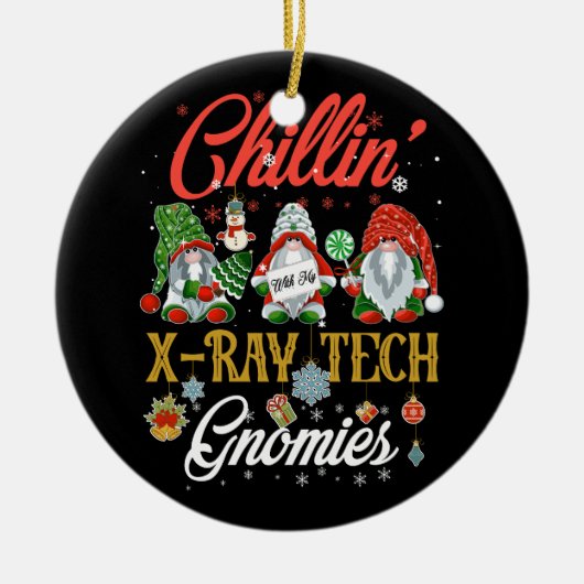 Chillin Met Mijn X Ray Tech Gnomies Drie Gnomen Ch Keramisch Ornament (Voorkant)