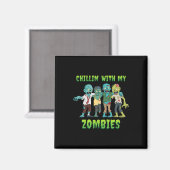 Chillin Met Mijn Zombies Halloween Boys Kinder Ple Magneet (Voorkant / Achterkant)