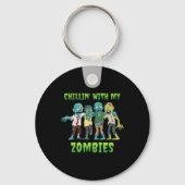 Chillin Met Mijn Zombies Halloween Boys Kinder Ple Sleutelhanger (Achterkant)