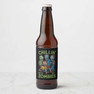 Chillin met mijn Zombies Halloween jongens Kinder  Bier Etiket