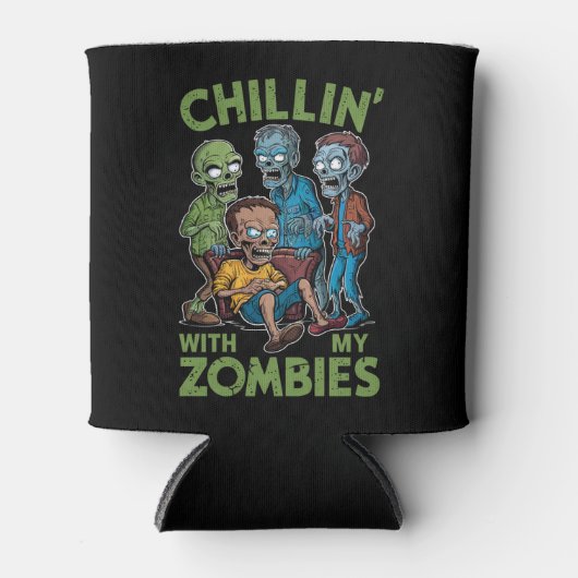 Chillin met mijn Zombies Halloween jongens Kinder Blikjeskoeler (Voorkant)