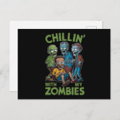 Chillin met mijn Zombies Halloween jongens Kinder  Briefkaart (Voorkant / Achterkant)