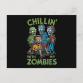 Chillin met mijn Zombies Halloween jongens Kinder  Briefkaart (Voorkant)