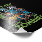 Chillin met mijn Zombies Halloween jongens Kinder  Foto Afdruk (Hoek)