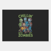 Chillin met mijn Zombies Halloween jongens Kinder Inpakpapier Vel (Voorkant)