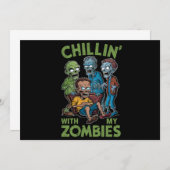 Chillin met mijn Zombies Halloween jongens Kinder Kaart (Voorkant / Achterkant)