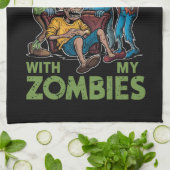 Chillin met mijn Zombies Halloween jongens Kinder Theedoek (Gevouwen)