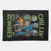 Chillin met mijn Zombies Halloween jongens Kinder Theedoek (Horizontaal)