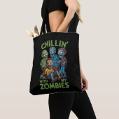 Chillin met mijn Zombies Halloween jongens Kinder Tote Bag (Dichtbij)