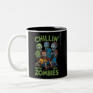 Chillin met mijn Zombies Halloween jongens Kinder  Tweekleurige Koffiemok